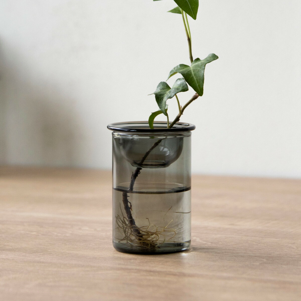 花瓶 MINI BULB VASE 水栽培ガラスベース 7cm 水耕栽培 （ 花器 ガラス おしゃれ フラワーベース 一輪挿し 花 グレー グリーン 栽培 ハーブ インテリア オブジェ ガラス製 飾る フラワーグラス 水栽培 ）【39ショップ】