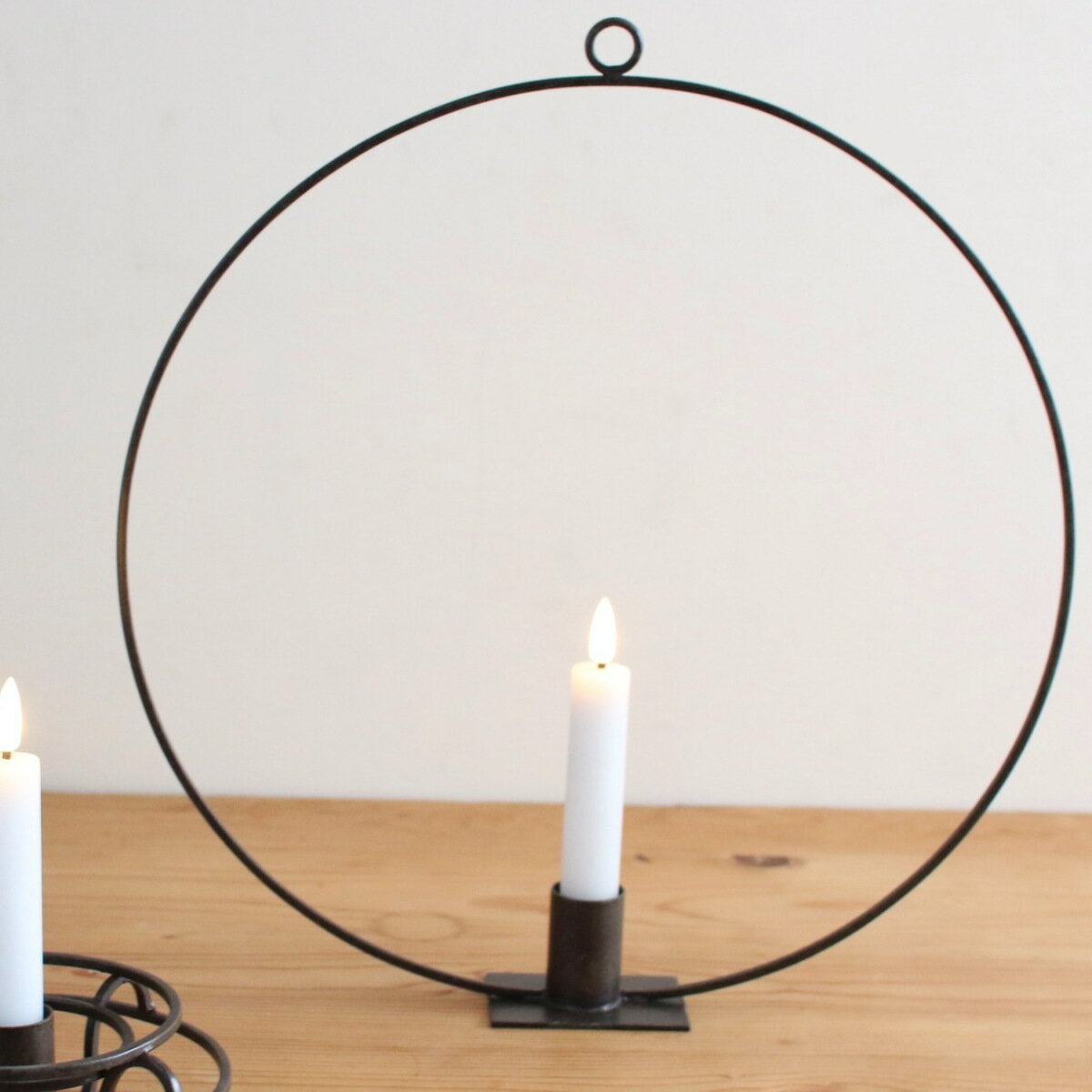 キャンドルホルダー リング ジョセフアイアン テーパーキャンドルホルダー （ ロウソク立て アイアン フレーム キャンドルスタンド ホルダー スタンド キャンドル ロウソク オブジェ インテリア レトロ ろうそく立て ）【39ショップ】
