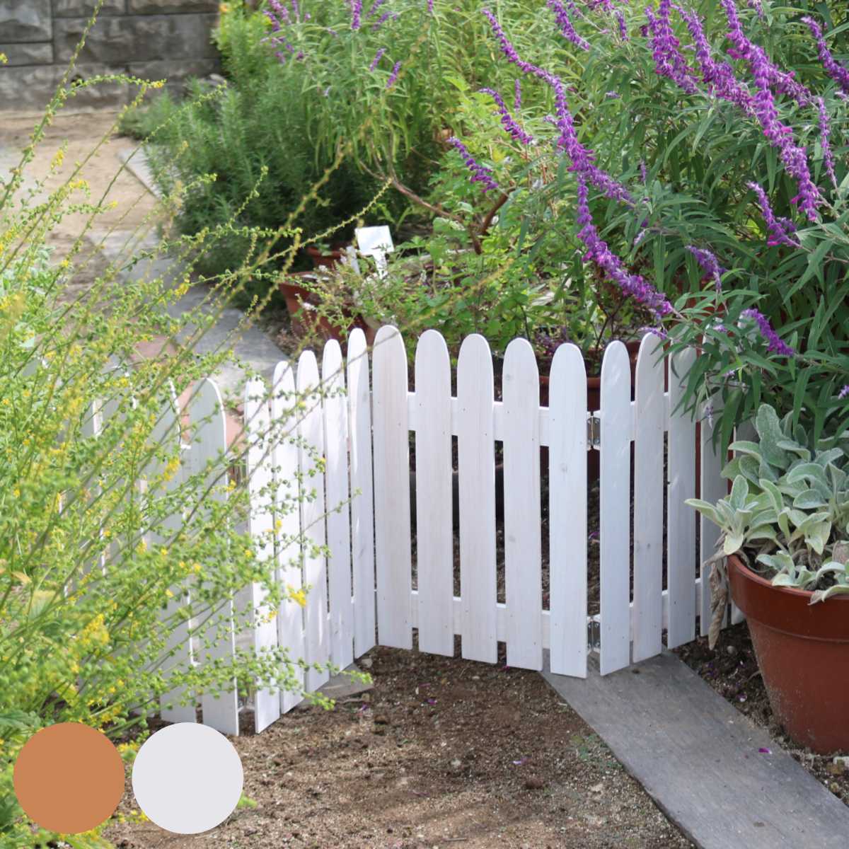 フェンス 折り畳めるウッドミニフェンス 木製 折り畳み 4枚組 ( ガーデンフェンス 柵 折りたたみ 4連 園芸 エクステリア 雑貨 ウッドフェンス 花壇 庭 ベランダ バルコニー ガーデニング 木製ガーデンフェンス 蝶番 インテリア )【39ショップ】