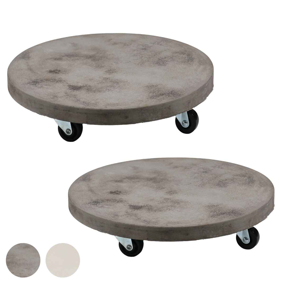 サイズ約 高さ7.5（cm）直径：約 36（cm）重量約 5.2kg内容量同色2台セット材質セメント、グラスファイバー、ステイン系塗装種類グレー、ホワイト生産国中国製キャスター付き組立状態完成品注意事項※お客様のお使いのモニター設定、お部屋の照明等により色味が実際と異なる場合があります※ハンドメイドのため個体差がありますことをご了承ください※商品ページ内には別の商品を含む画像を使用しています区分返品・キャンセル区分（不可）プランター セメント製キャスター付きプランターキャリー36cm 2台組おすすめポイント※商品ページ内には別の商品を含む画像を使用していますモダンな雰囲気漂うプランターキャリー 同色2台セットモダンな石調がおしゃれなプランターキャリーです。セメントならではの重厚感が植物の美しさを引き立てます。鉢を載せて簡単に移動することができ、毎日の水やりや日当たり調整が楽に行えます。どんな形にもフィットして空間に馴染む円形や四角形など、どんな形のプランターにもフィットします。自然とお部屋に馴染み、空間に上質な雰囲気をもたらします。お気に入りのプランツを集めてもサマになるお気に入りのプランツを集めれば、それだけで洗練されたディスプレイに。眺める角度や光の入り方も自由に変えることができ、いつでも異なる表情を楽しめます。商品詳細雨風や日差しに強いので屋外でも使えるコンクリートのように耐久性が高いセメント素材を採用しています。雨風や日差しにも強く、ベランダや庭、玄関先などの屋外でも使用できます。なめらかに動くキャスターキャスター4つ付いているのでなめらかに動きます。2つのストッパーでしっかりと固定できるので安心です。カラーサイズご注意点単品・セットの購入はこちらプランターキャリー1台プランターキャリー2台【▲このページの商品】関連キーワード：鉢置き 丸型 円 フラワースタンド 鉢スタンド 雑貨 棚 ディスプレイ テーブル 植物棚 植物ラック テーブル鉢置き 鉢台 ポットスタンド ラック ガーデンラック 園芸用品 ガーデニング用品 スチール製 通気性 害虫予防 水はけ コンパクト フラワーポット 植木鉢 鉢 置き 庭 お庭 玄関 お部屋 屋内 屋外 ベランダ テラス エントランス リビング デスク カウンター キッチン ダイニング ガーデニング おしゃれ オシャレ スタイリッシュ インテリア雑貨 サボテン 多肉植物 グリーン お花 ガーデン雑貨 ガーデン ガーデンインテリア おうち時間 おすすめ オススメ 白 灰 色 2個セット 2個入り 2個 2 LH20091 関連商品はこちらプランター セメント製キャスター付きプランター3,600円花台 フラワースタンド 11,880円花台 フラワースタンド 4,780円花台 フラワースタンド 5,480円プランタースタンド ランバージャックスタンド 5,280円プランタースタンド ランバージャックスタンド 4,290円花台 アイアン製プランタースタンドキャスター付7,200円花台 アイアン製プランタースタンドキャスター付6,400円花台 アイアン製プランタースタンドキャスター付4,300円花台 アイアン製プランタースタンドキャスター付3,900円花台 アイアン製プランタースタンドキャスター付6,800円花台 アイアン製プランタースタンド 脚付き ハ7,200円
