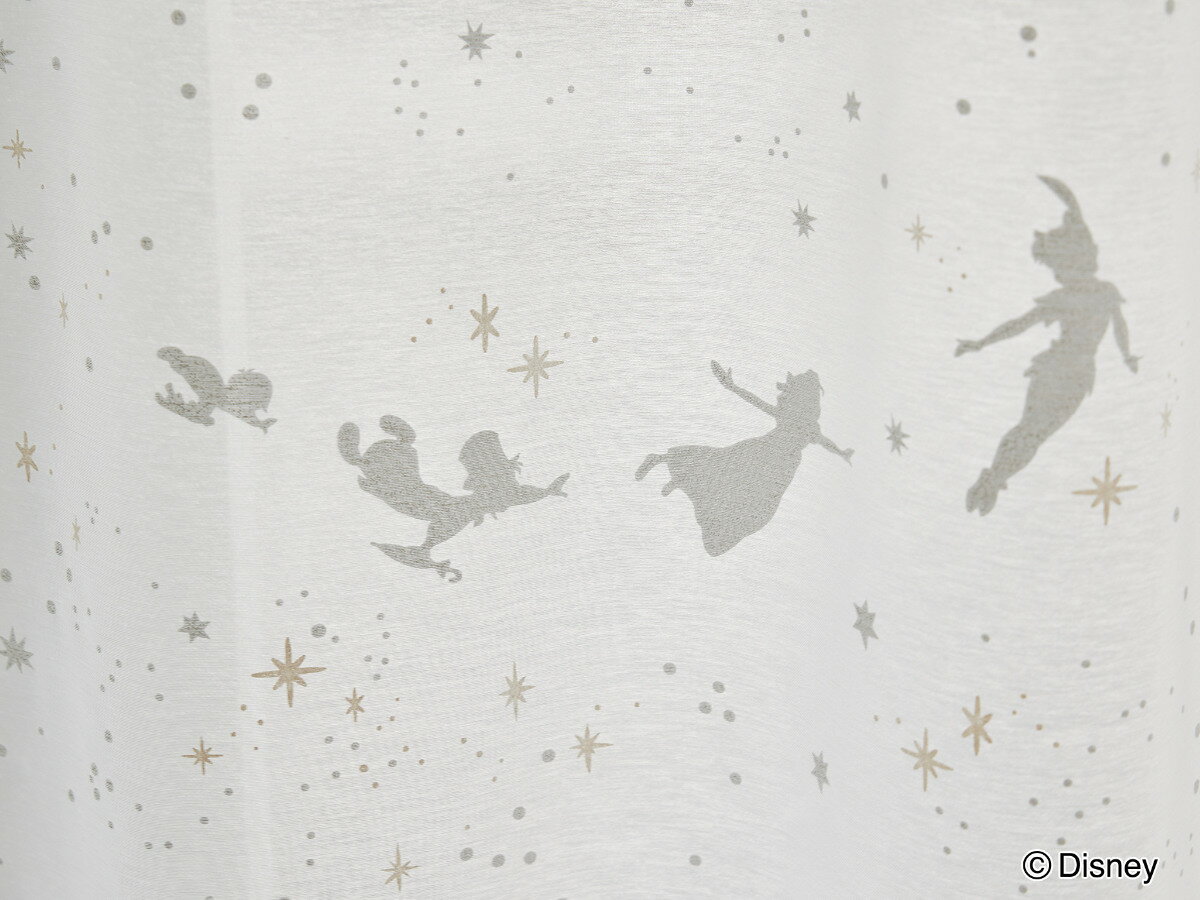 レースカーテン PETER PAN/Fly in the sky voile フライインザスカイ ピーターパン 100×176cm ( カーテン レース 既製品 1枚 ディズニー ウォッシャブル インテリア 1.5倍ヒダ 日本製 )【39ショップ】 [2]