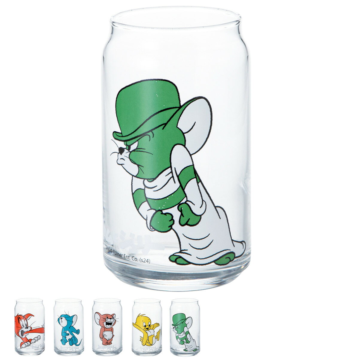 グラス 360ml 缶型グラス レトロ （ 日本製 ガラス トム＆ジェリー トム ジェリー タフィー キャラクター コップ タンブラー かわいい ククッカー マッスル ）【39ショップ】