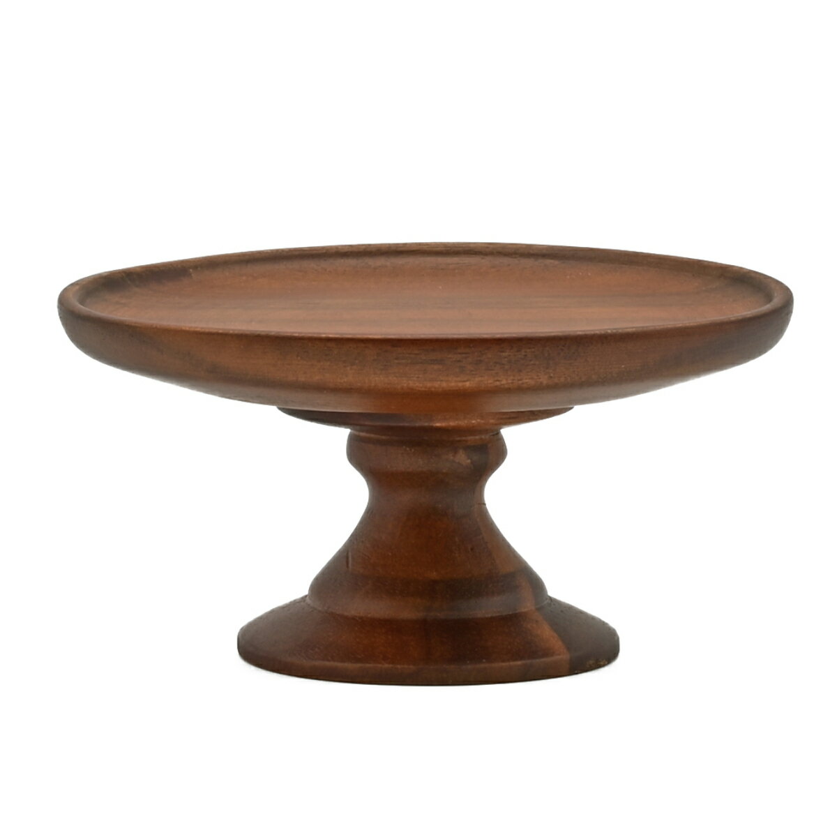 アカシア コンポートディッシュ 直径12～28cm ブラウン （ 木製 デザート食器 ケーキ デザート 食器 スタンド 皿 プレート ケーキ台 ケーキトレー 1段 おしゃれ 北欧 北欧風 ディスプレイ 飾る ティータイム 割れにくい カフェ ）【39ショップ】