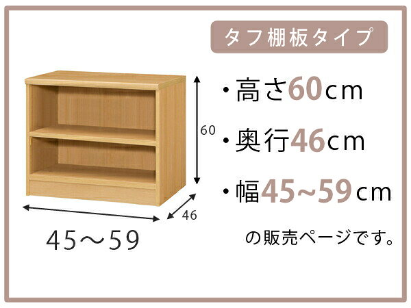 オーダー本棚 タフ棚板 幅45-59cm 奥行46cm 高さ60cm ( 収納棚 書棚 本棚 オーダー ラック 壁面収納 書庫 日本製 オーダーメイド 文庫本 コミック フリーラック )【39ショップ】 [2]