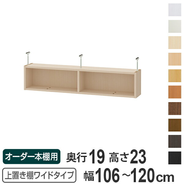 オーダー本棚　ワイドタイプ用　上置き棚type23　天井高さ208-217cm　幅106-120cm　奥行き19cm （ 送料無料 収納棚 書棚 本棚 オーダー 書庫 書籍 ブックシェルフ リビング収納 漫画収納 子供部屋 オーダーメイド 国産 フリーラック ）