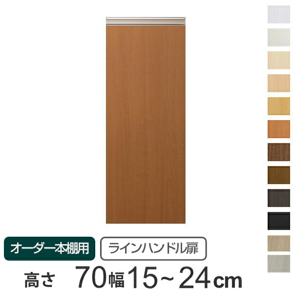 専用扉 オーダー本棚用 ラインハンドル扉 高さ70cm用 幅15～24cm 片開き （ 送料無料 オーダーメイド セミオーダー 扉 オプション 本体用扉 ） 【39ショップ】