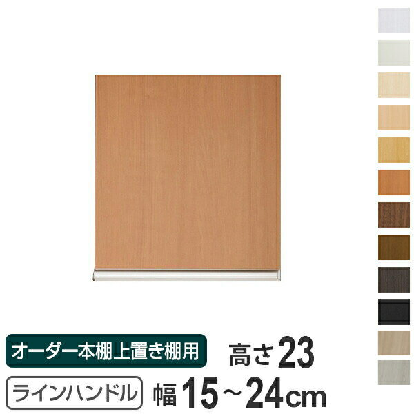 専用扉 オーダー本棚 上置き棚用 ラインハンドル扉 Type23 幅15〜24cm 片開き （ ...