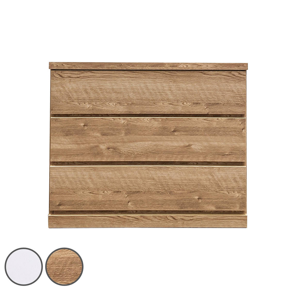 チェスト 幅80cm 3段 クローゼット収納 引き出し 衣類収納 キャスター付き 日本製 完成品 背面化粧 （ たんす 押し入れ 奥行40cm 収納 三段 奥行浅 全段スライドレール 隠しキャスター ホワイト ナチュラル ）【39ショップ】