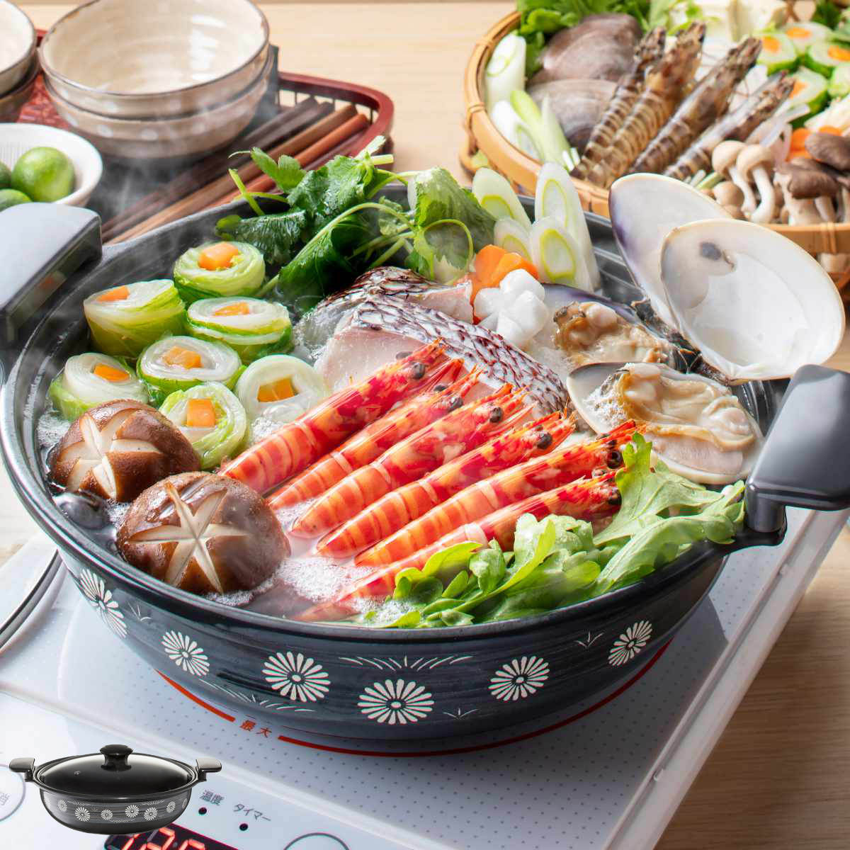 季節鍋 27cm IH対応 ホーロー味わい鍋 平安 （ 送料無料 IH ガス火 対応 ホーロー鍋 鍋 卓上鍋 両手鍋 ホーロー 琺瑯 蓋付き ほうろう鍋 琺瑯鍋 27センチ 3〜4人用 ガス火対応 お鍋 おなべ ガラス蓋付き 鍋料理 なべ 3人用 4人用 ） 【39ショップ】のサムネイル
