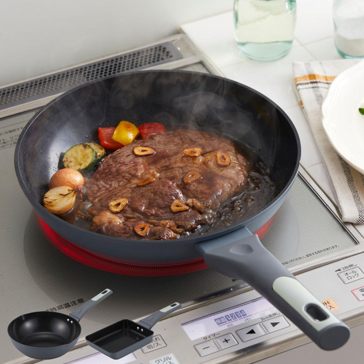 フライパン 20～28cm IH対応 セラループ セラミックコート 卵焼き器 （ ガス火対応 オール