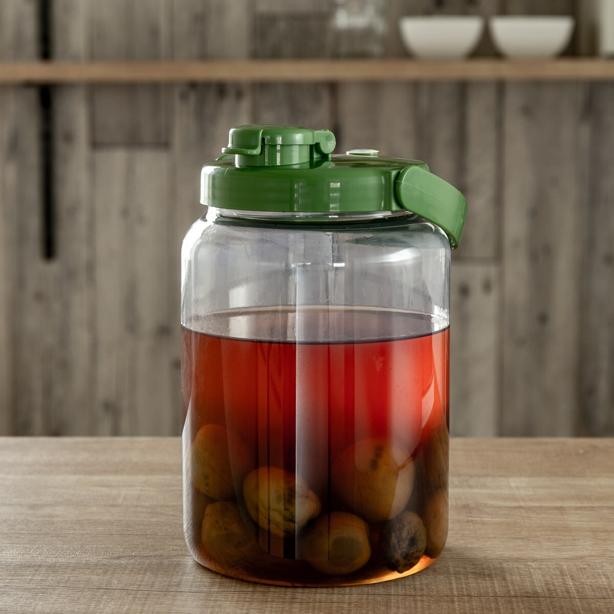 梅酒容器 液体密封容器 R型 2.4L プラスチック製 （ 梅酒びん 梅酒瓶 果実酒瓶 保存容器 密閉保存容器 梅酒用保存容器 果実酒用保存容器 梅酒ビン 果実酒びん 果実酒ビン ）【39ショップ】のサムネイル