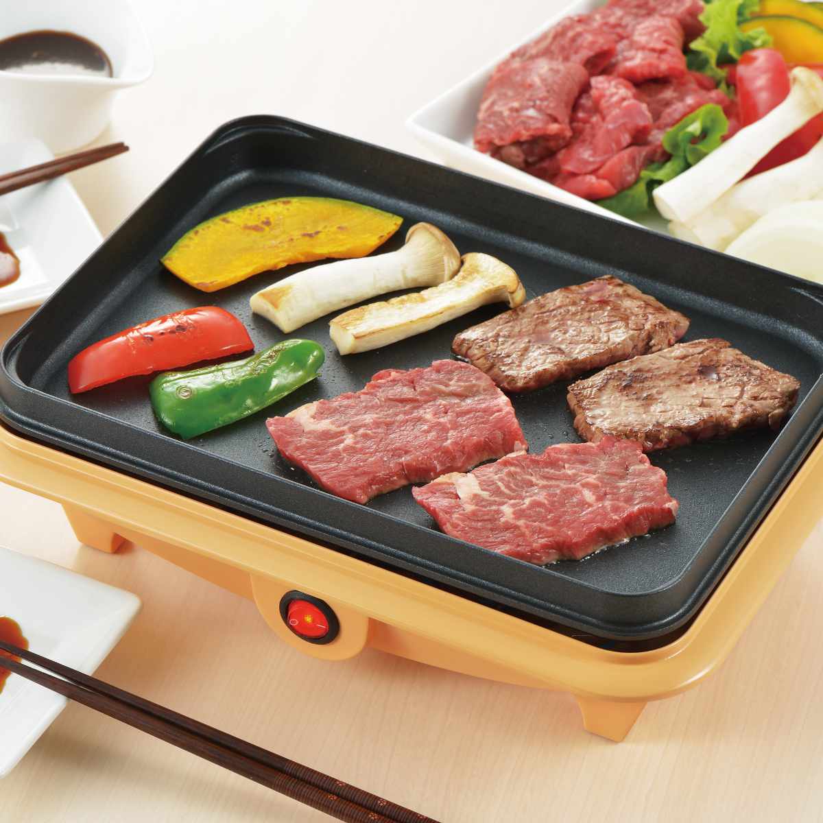 角型ホットプレート プエル （ グリル鍋 グリルパン ミニグリルパン 電気鍋 卓上鍋 小型鍋 スクエ ...