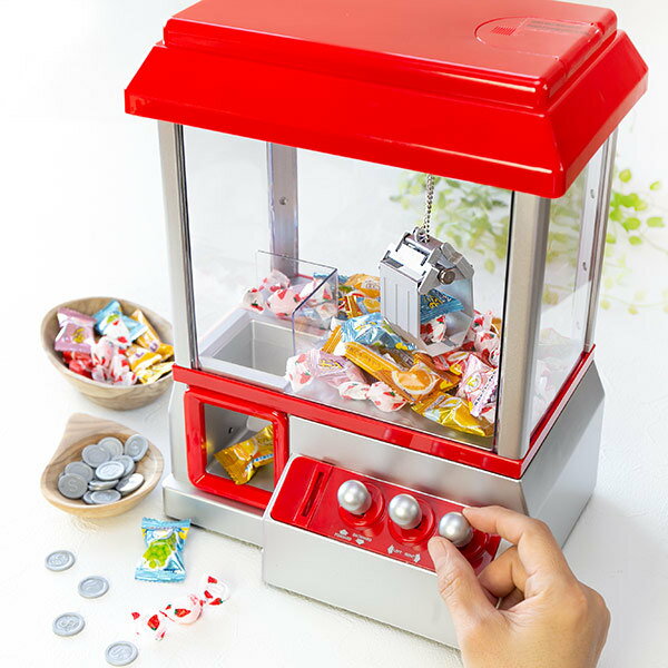 クレーンゲーム ミニ 本体 お菓子用 （ 家庭用クレーンゲーム おもちゃ 電池式 専用コイン付き 音楽が流れる BGM付き 自宅用 家庭用 自宅 卓上 オモチャ 玩具 ホビー ） 【39ショップ】