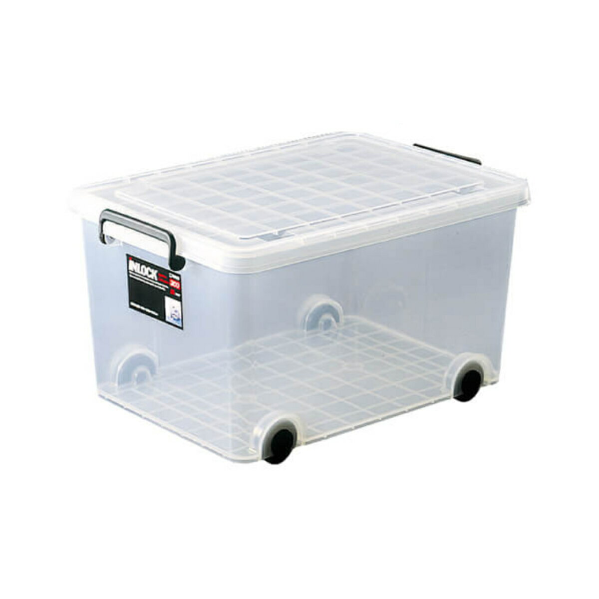 収納ボックス クローゼット用 インロック300M（ハーフ） （ キャスター コロ付き 衣装ケース フタ付き 幅39×奥行55×高さ30cm インロック300M ハーフ スモールタイプ 押入れ収納 収納ケース プラスチック 蓋付 積み重ね ）【39ショップ】