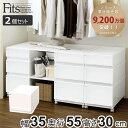 収納ケース Fits 幅35×奥行55×高さ30cm ホワイト フィッツ フィッツユニット ケース 3530 引き出し プラスチック 2個セット ( 収納ボックス 収納 クローゼット 衣装ケース 白 プラスチック製 積み重ね スタッキング 日本製 )【39ショップ】