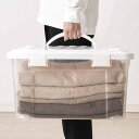 収納ボックス 幅50×奥行36×高さ29cm フタ付き 持ち手付き プラスチック 2個セット ( 収納ケース 収納 衣類 小物 キャスター付き 片開き ロック式...