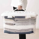 収納ボックス 幅58×奥行42×高さ34cm フタ付き 持ち手付き プラスチック 6個セット ( 収納ケース 収納 衣類 小物 キャスター付き 片開き ロック式...
