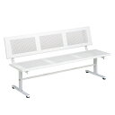 【法人限定】 業務用 ベンチ 幅150cm パンチングベンチ 背付 組立 ( 送料無料 屋内ベンチ 屋内 イス 背もたれ付き 背付き 椅子 いす 3人掛け 日本...