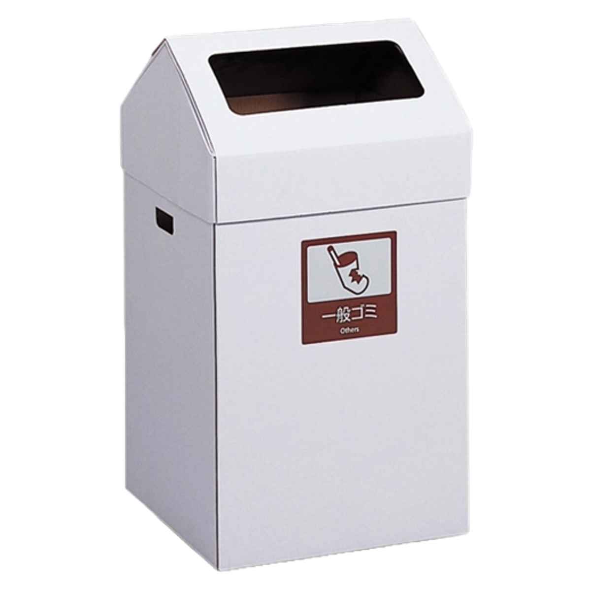 エコポケット 一般ゴミ用 白 S （ ゴミ箱 108L ごみ箱 折りたたみ ダンボール製 耐水性 屋外 簡易ゴミ箱 大容量 使い捨て イベント 分別 蓋付き 108リットル ダストボックス 屑入れ くず入れ 簡単 軽い 大きい 軽量 アウトドア エコ ）【39ショップ】
