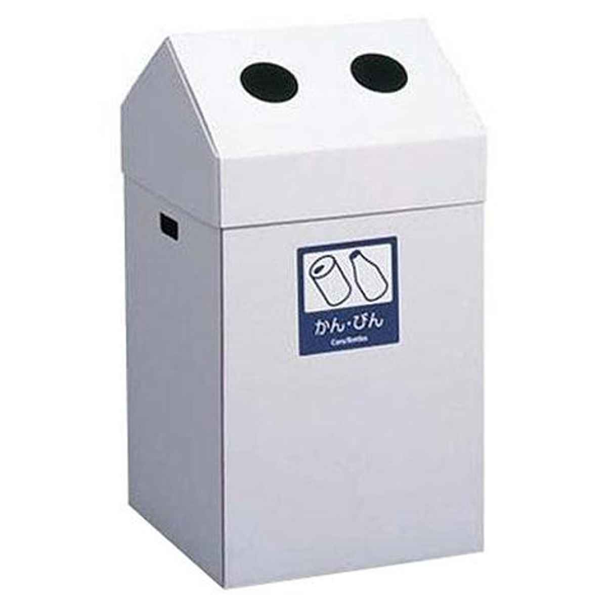 エコポケット かん・びん用 白 S （ ゴミ箱 108L ごみ箱 折りたたみ ダンボール製 耐水性 屋外 簡易ゴミ箱 大容量 使い捨て イベント 分別 蓋付き 108リットル ダストボックス 屑入れ くず入れ 簡単 軽い 大きい 軽量 アウトドア ）【39ショップ】