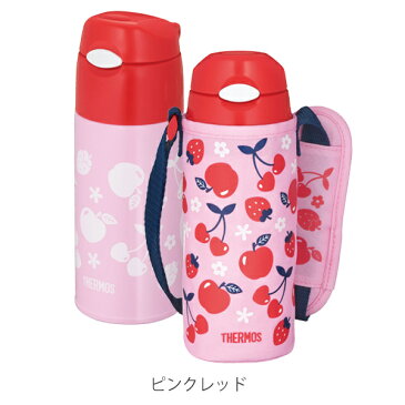 水筒 サーモス thermos ステンレス 真空断熱ストローボトル 400ml FHL-402F （ 保冷 ストロー カバー付き ボトル 幼稚園 保育園 子供 保冷専用 ストロータイプ ワンタッチ ショルダーパット付 子供用 キッズ お名前スペース ）【5000円以上送料無料】