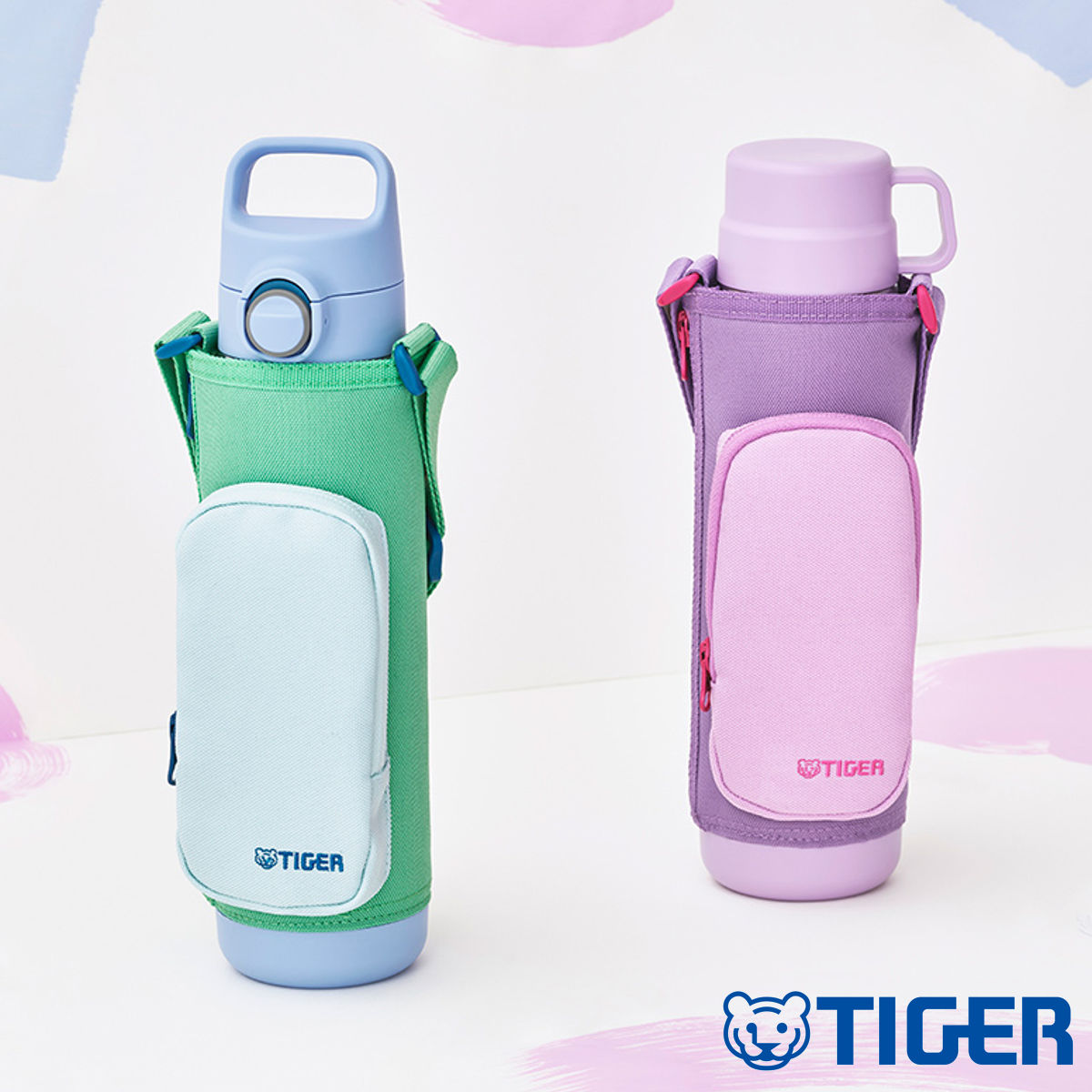 With Cup - タイガー 水筒 800ml 真空断熱ボトル キッズボトル （ タイガー魔法瓶 保冷 保温 食洗機対応 直飲み コップ 2way 子供用水筒 ワンタッチ ポーチ付き 食洗機OK スポーツ飲料OK パッキン一体 コップ飲み 幼稚園 保育園 子供用 ）【39ショップ】