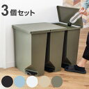 ゴミ箱 35L 同色3個セット 棚下・カウンター下にも置けるペダルペール ( 35リットル ごみ箱 キッチン スリム 棚下 カウンター ペダル式 分別 ふた付き カウンター下 シンプル 角型 省スペース 袋 見えない ダストボックス ) 【39ショップ】