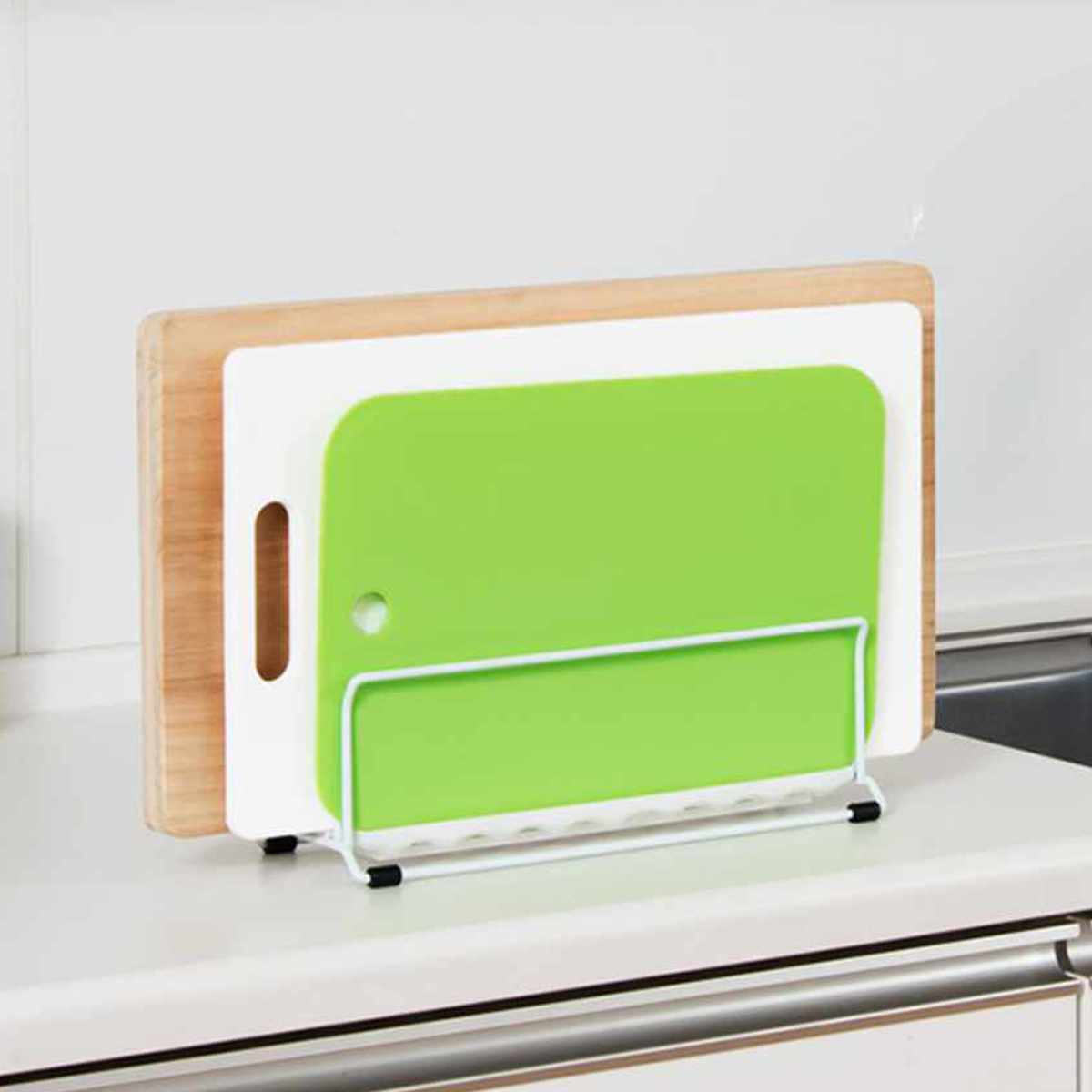 まな板立て まな板スタンド ワイドトレー付 3枚収納 （ まな板ラック カッティングボード まな板シート 収納 スタンド 水受け付き まな板 俎板 立てる コンパクト 乾燥 シンク横 便利 スリム ホワイト ）【39ショップ】