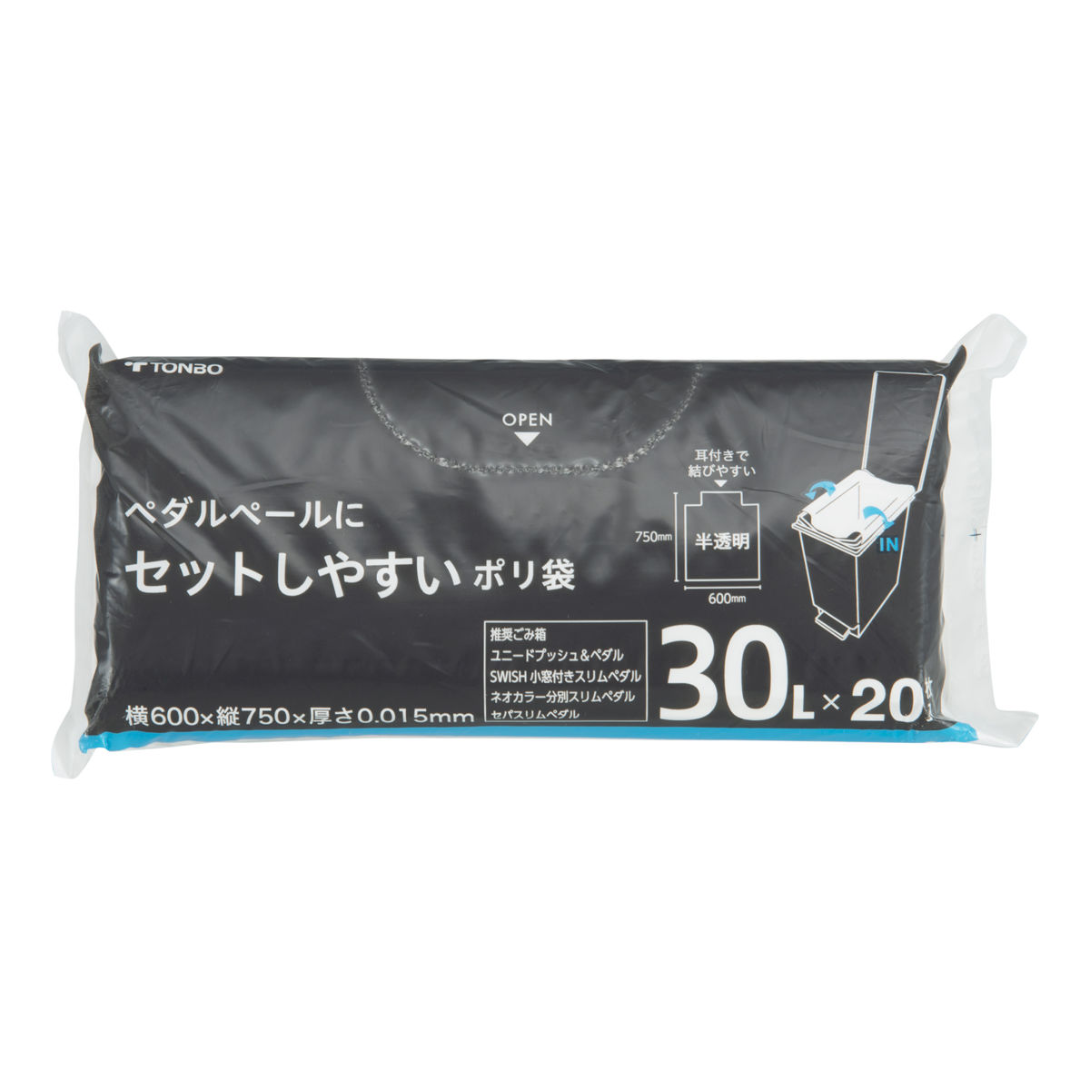 樂天商城 - ゴミ袋 30L用 20枚入り ポリ袋 耳付き ユニード ゴミ箱 （ UNEED専用 ごみ袋 30リットル用 縦75×横60cm 袋 半透明 キッチン用品 日用品 常備品 消耗品 ）【39ショップ】