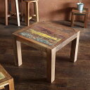 ローテーブル ボート古材 幅60cm 木製 正方形 ( 送料無料 テーブル センターテーブル ミニテーブル コンパクト ビンテージ調 アンティーク風 マリンテイ...