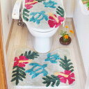トイレマット 蓋カバー セット ワレアホヌ ( 蓋 フタ カバー トイレ ふたカバー トイレタリー トイレカバ— 速乾 マット ホヌ ハイビスカス ...