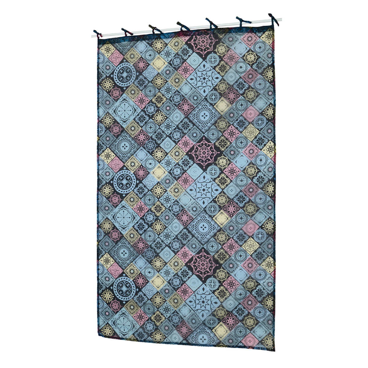 カーテン ペルシャタイル 約105×178cm ( レース 既製品 タペストリー 目隠し 間仕切り 簡易カーテン 片開き スクリーン ペルシャ タイル 柄 布 ...