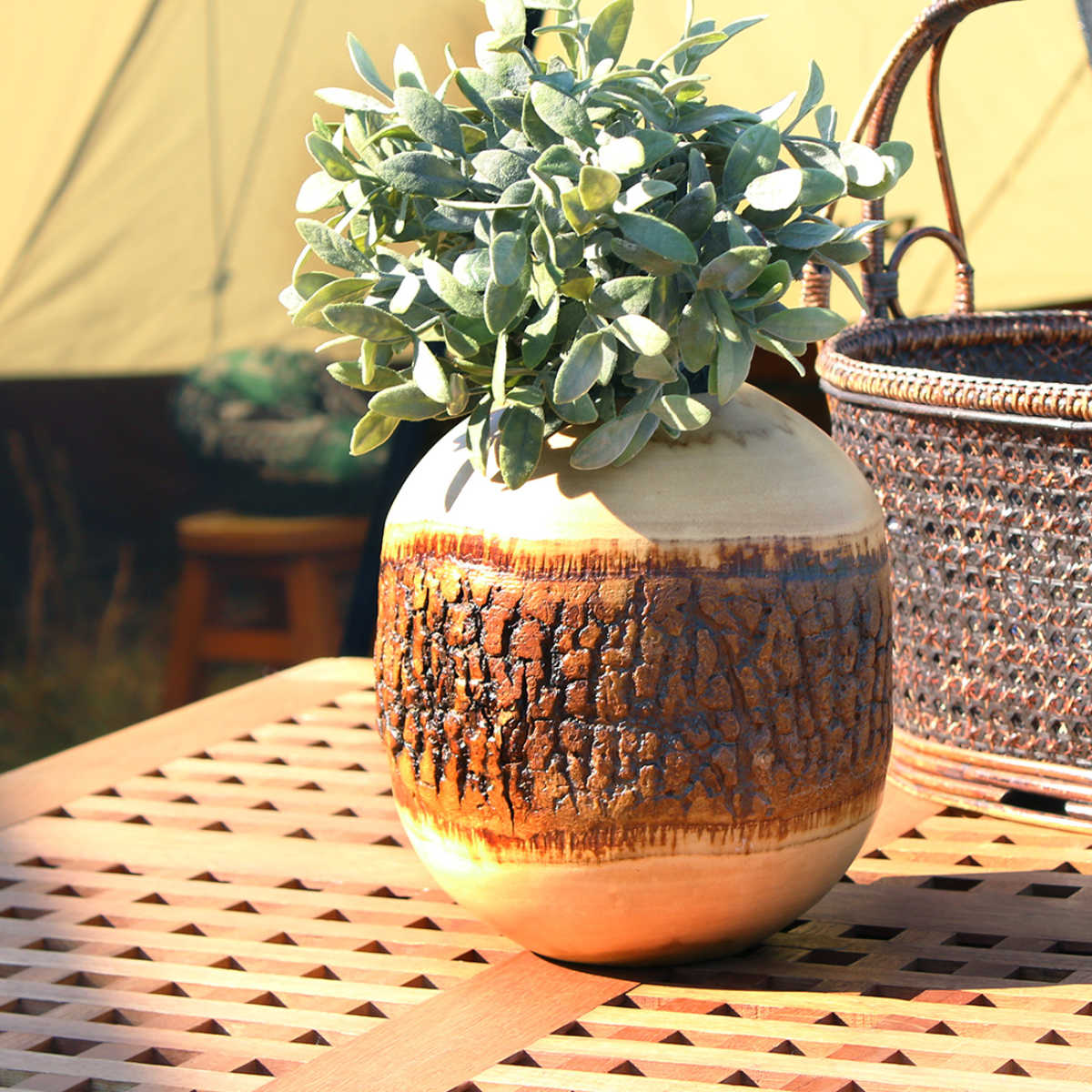 花瓶 マンゴーウッドフラワーベース ラージ （ 花びん 花器 ベース フラワーベース 木製 一輪挿し 花 ドライフラワー 造花 花入れ 生花 野草 グリーン インテリア マンゴー ウッド 手造り 木 おしゃれ 飾り オブジェ ） 【39ショップ】