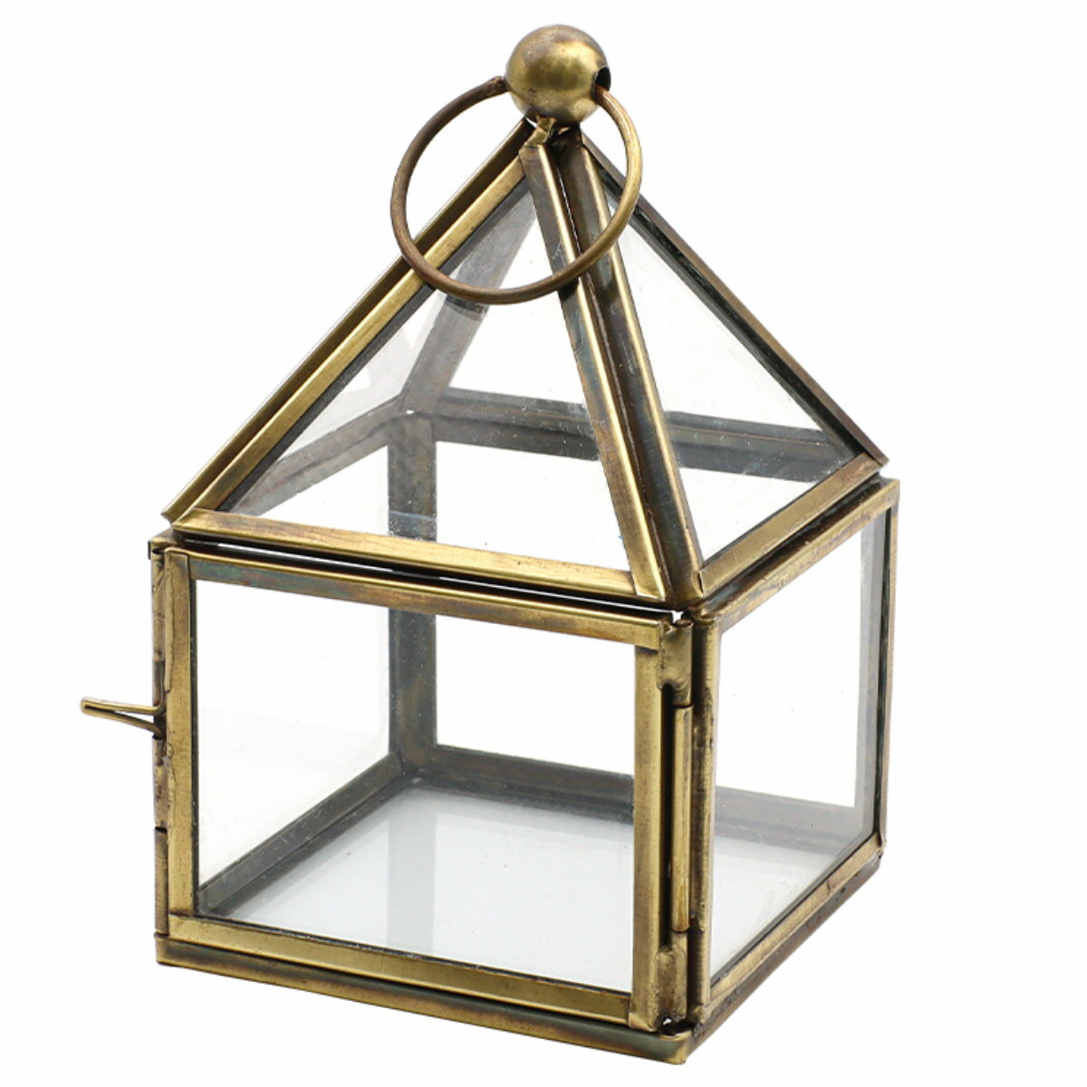 小物入れ モロッカン ガラスボックス スクエアハウス 幅7.5×奥行7.5×高さ11cm （ 収納 コレクションケース アンティーク風 ディスプレイ アクセサリー収納 アクセサリーケース アクセサリー 小物ケース アクセサリー入れ 置き物 ）【39ショップ】