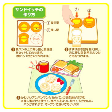 食パン抜き型　アンパンマン　キャラクター　キャラ弁　お弁当グッズ （ 食パン 抜き型 パンスタンプ デコ弁　パン抜き型　あんぱんまん ） 【5000円以上送料無料】