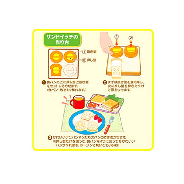 食パン抜き型　アンパンマン　あんぱんまん　キャラ弁　お弁当グッズ （ キャラクター 簡単キャラ弁 お弁当グッズ 子供 お弁当用品 お弁当グッズ 製菓 ケーキ 型抜き ）【39ショップ】