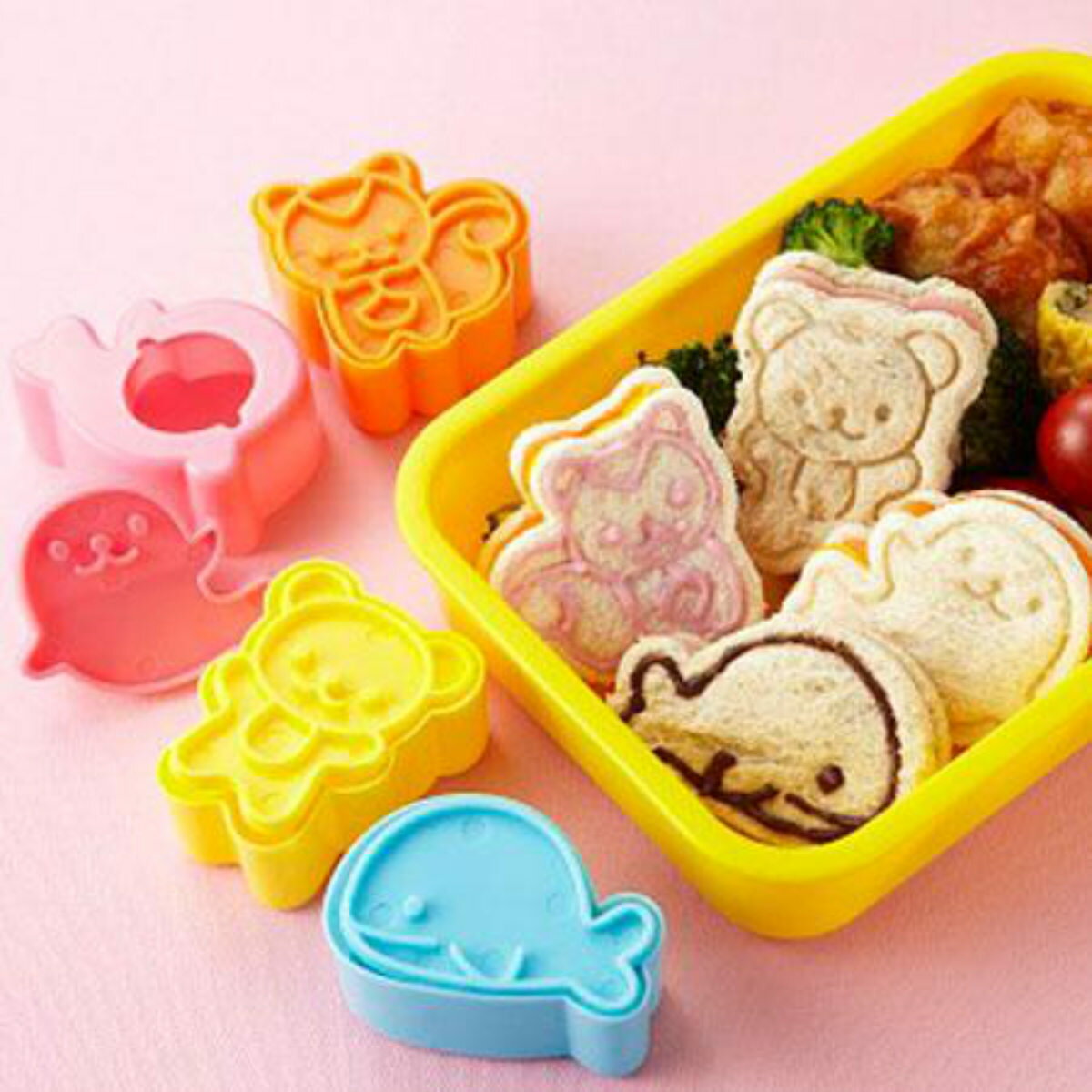 抜き型 食パン抜き型 海と森の仲間たち （ どうぶつ キャラ弁 食パン お弁当抜き型 押し型 デコ弁 クッ..