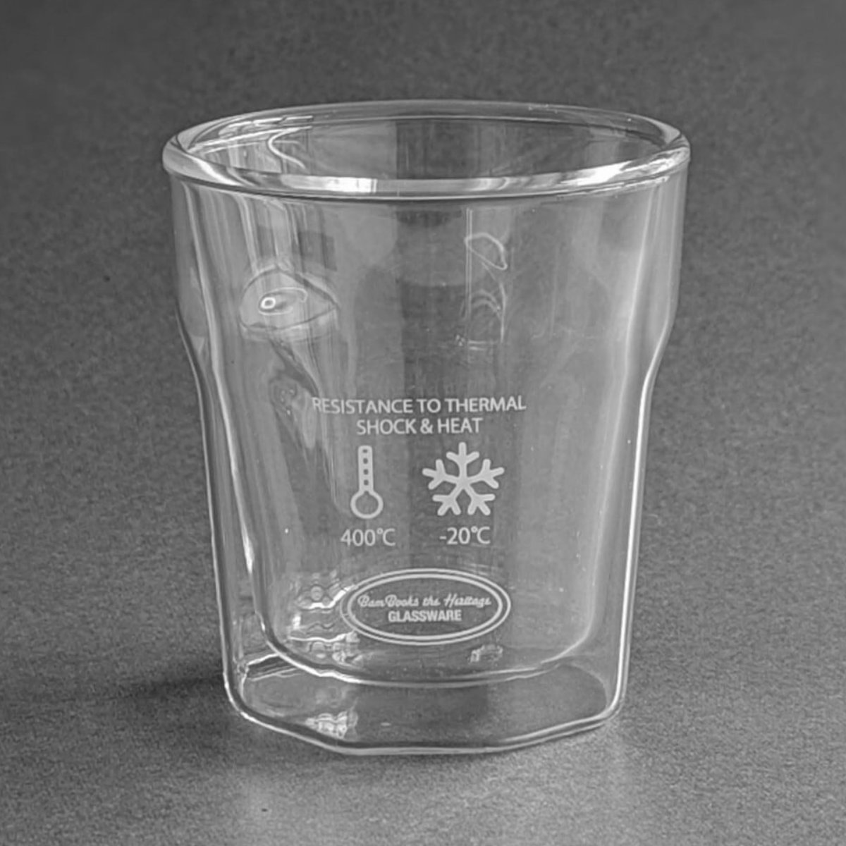グラス 110ml DOUBLE WALL OCTAGONAL TUMBLER S （ ガラス 耐熱ガラス 電子レンジ対応 食洗機対応 タンブラー コップ 二重構造 おしゃれ シンプル ホット アイス コーヒー ミニ 小さい 取っ手なし ）