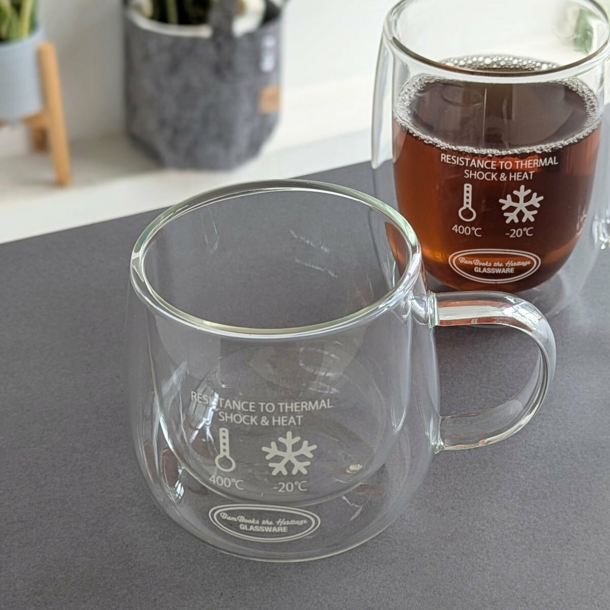 マグカップ 300ml DOUBLE WALL MUG （ コップ グラス ガラス 耐熱ガラス 電子レンジ対応 食洗機対応 マグ カップ 取っ手付き おしゃれ シンプル ホット アイス コーヒー 紅茶 ティーウェア ）【39ショップ】 interior-palette-10192482 インテリアパレット サンプル画像3