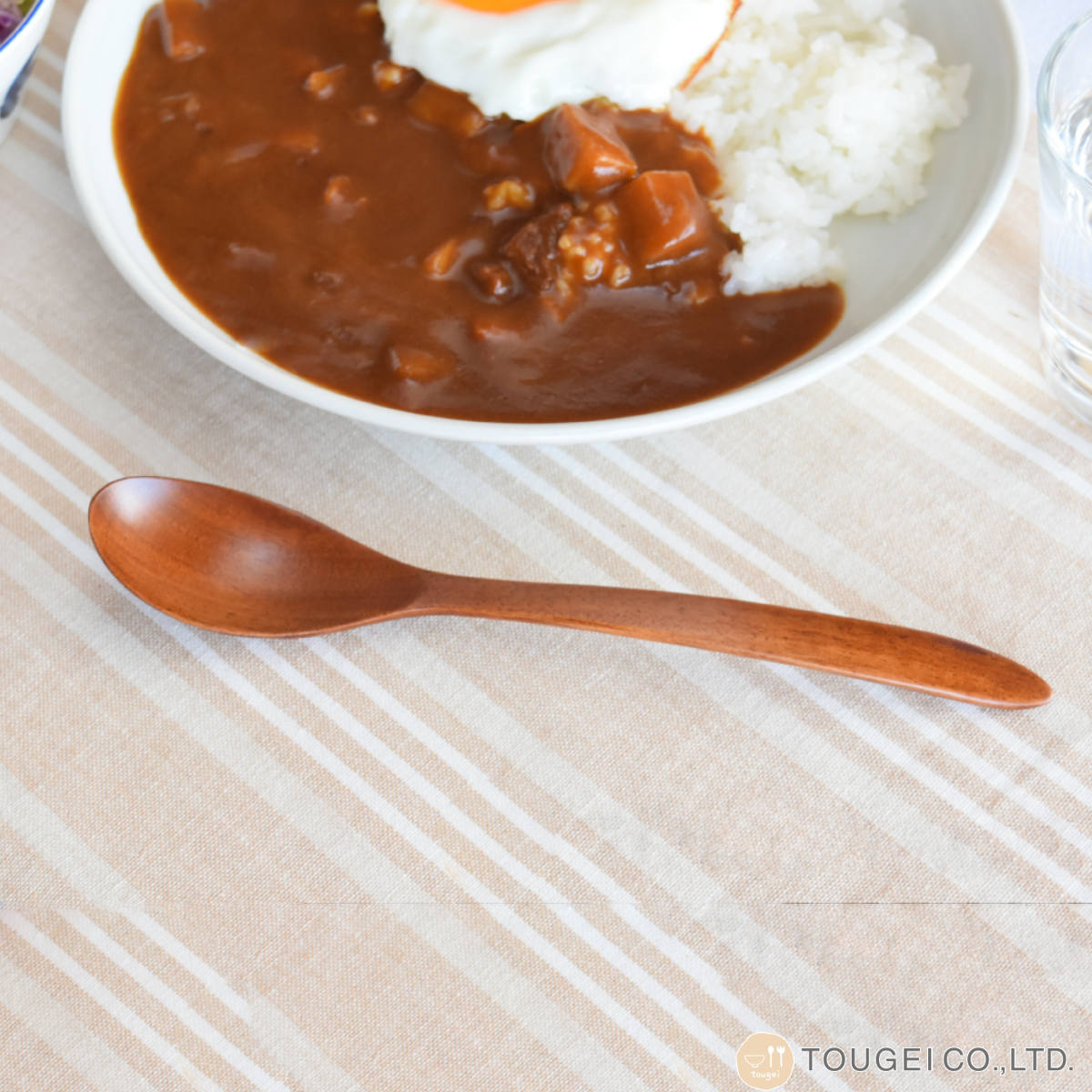 スプーン 19.5cm 木製 漆塗り 生漆 （ 木製スプーン カトラリー 天然木 拭き漆 こだわり 逸品 柄長め 丼もの カレー おしゃれ ）【39ショップ】