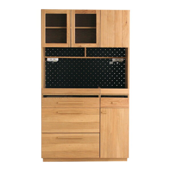 食器棚 北欧風 キッチンボード オーク材 幅105cm （ 送料無料 カップボード キッチン収納 キッチン 食..