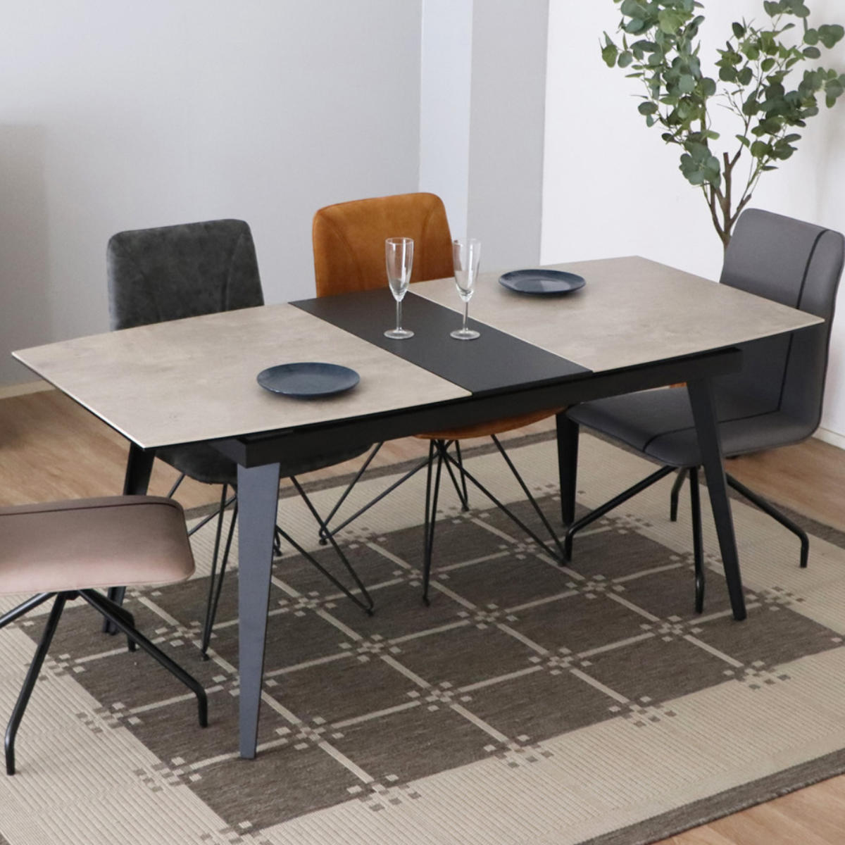 Expandable Tables - ダイニングテーブル 伸縮式 セラミック天板 140〜170cm UPセラ （ テーブル ダイニング リビング リビングテーブル おしゃれ 食卓 机 つくえ 食卓机 家具 食卓テーブル シンプル インテリア ）【39ショップ】