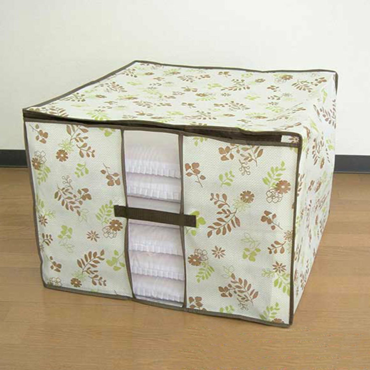 座布団袋 幅60×奥行56×高さ40cm 防虫 防ダニ 加工 クッション・座布団袋 収納袋 持ち手付き （ 座布団 ..