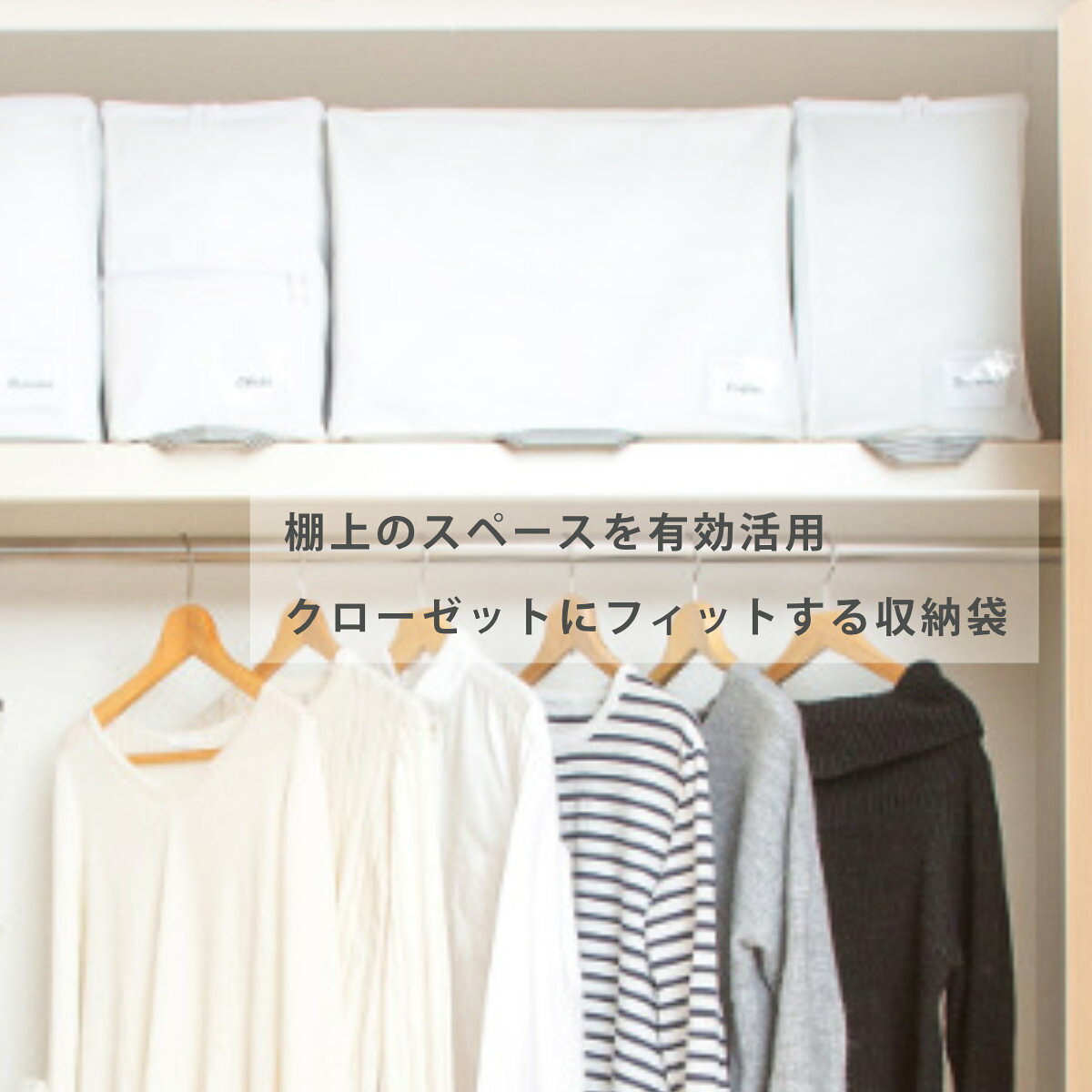 収納袋 ベーシック収納 Sサイズ 幅25×奥行35×高さ36cm クローゼット収納 （ 衣類 収納 収納ケース 布団収納ケース 毛布 タオルケット セーター スウェット 衣類収納 小物収納 クローゼット 棚上収納 不織布 保管用 衣替え 押入れ ）【39ショップ】 interior-palette-10070655 インテリアパレット サンプル画像2