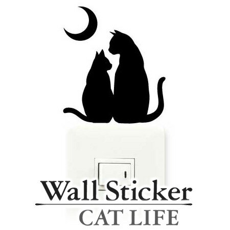 ウォールステッカー 壁紙シール 猫 カップル CAT LIFE （ インテリアシール ウォールシール Wall story コンセント 壁 シール デコレー..
