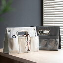 卓上収納 壁掛け収納 2WAYポケットラック ファブリック 持ち手 ( 壁掛け 収納 ポケット 卓上 小物収納 ウォールポケット デスク リモコンラック 文房具...