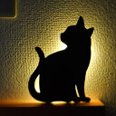 LEDライト CAT WALL LIGHT ちら見 ( 足元灯 フットライト LED 猫 キャット インテリアライト ねこ おしゃれ センサーライト 屋内 電池...