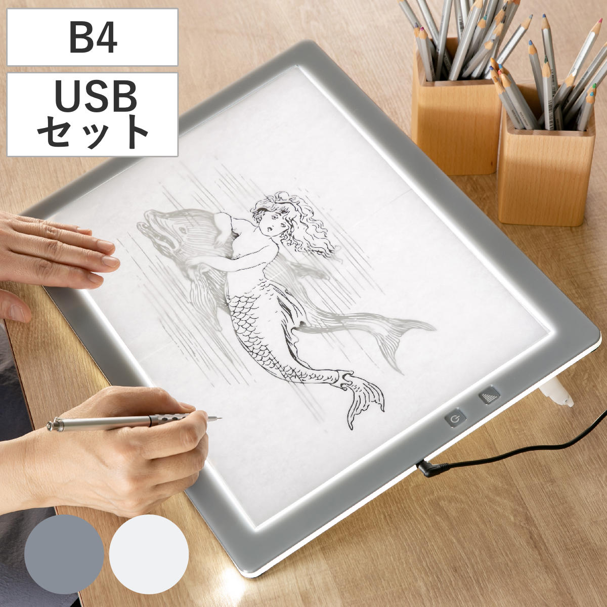 �ȥ졼���� B4 ����LED�ȥ�ӥ奢�� ���졼 USB���å� B4-500-02 �� TREVIEWER������ 7�ʳ�Ĵ�� 3ǯ�ݾ� ���� ���֤� �饤�ȥܡ�...