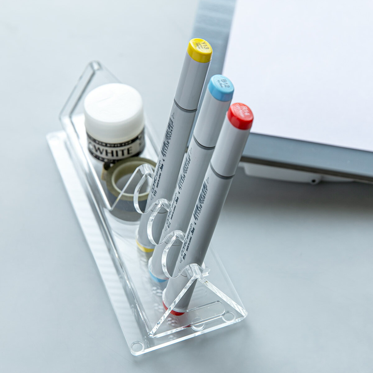 ペン&トレースタンド トレビュアー トレース台専用 アクリル製 TREVIEWER ( ペン立て アクリル 日本製 収納 ペン スタンド トレー トレイ スリム...