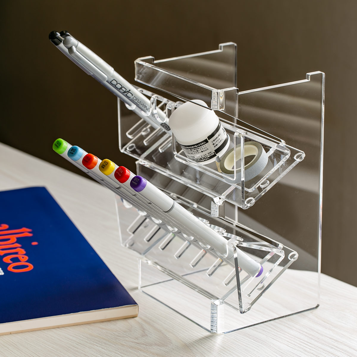 ペンスタンドセットアップ(2種) トレビュアー トレース台専用 アクリル製 TREVIEWER ( スタンド ペンスタンド ペン&トレースタンド セット アクリ...